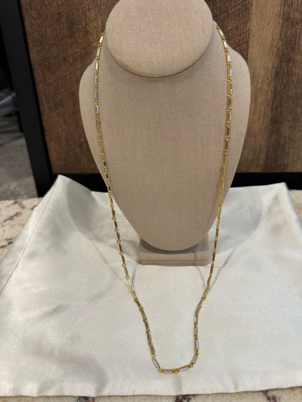 J. Crew Gold & Crystal Link Necklace - Picture 2 of 5